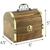 Attatoy Wooden Pirate Treasure Chest w/ 240 Colored Jewel Plastic Gems; Small Antique Style Wood Box w/ Brass Accents; 1 Lb. Acrylic Gemstones - 3 of 4