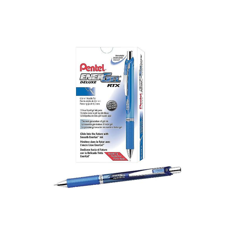 Pentel EnerGel Deluxe RTX Retractable Gel Pens Fine Point Blue 807744, 1 of 4