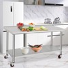 COZONY NSF Stainless Steel Table with Backsplash, Heavy Duty Commercial Kitchen Prep Table with Adjustable Under Shel - 3 of 4