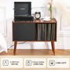 Record Player Stand with Charging Station and USB Ports - Holds Up to 300 Albums, Large Vinyl Record Storage Cabinet, Turntable Stand, End Table - 3 of 4