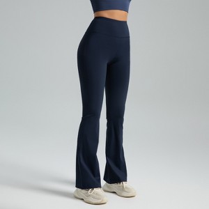 BABYYER Women's Mini Flare Leggings High Waisted Tummy Control Yoga Pants Bootcut Workout Gym Casual - 1 of 4