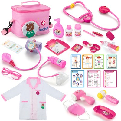 Doctor Kit for Toddlers 3-5 Doctor Kit for Kids Pretend Play Kids Doctor Set with Medical Bag, Real Stethoscope, Doctor Play Dress Up