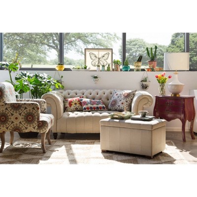 White Ceramic Table Lamp with Linen Shade and Gold Accents