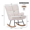 FERPIT Upholstered Wingback Accent Chair & Rocking Chair with Rubberwood Legs & Rockers - 2 of 4