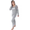 NASA Worm Logo Women's Juniors' Space Shuttle Patches Jogger Pajama Set  (XS) Grey