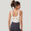 Anna-Kaci Active Women's Scoop Neck Cropped Tank Top with Strappy Cutout Back and Ruched Side Detailing - 3 of 4