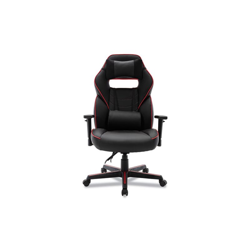 Alera Racing Style Ergonomic Gaming Chair, Supports 275 lb, 15.91" to 19.8" Seat Height, Black/Red Trim Seat/Back, Black/Red Base, 3 of 8