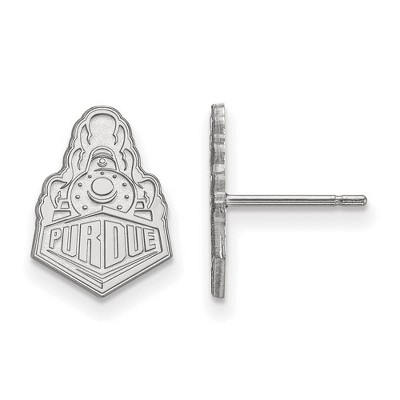 Black Bow Jewelry 14k White Gold Purdue Boilermakers NCAA Post Earrings
