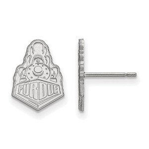 Black Bow Jewelry 14k White Gold Purdue Boilermakers NCAA Post Earrings - 1 of 3