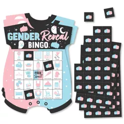 Big Dot of Happiness Boo-y or Ghoul - Picture Bingo Cards and Markers - Halloween Gender Reveal Party Shaped Bingo Game - Set of 18