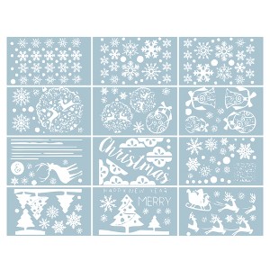 Unique Bargains Christmas Decorations for Windows and Home Christmas Window Clings Party Supplies White 1 Set - 1 of 4