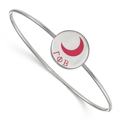 Black Bow Jewelry Sterling Silver Gamma Phi Beta Greek Life Bangle Bracelet 6 Inch