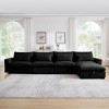 Oversized 157.5" Corduroy Cloud Modular L-Shaped Sectional Sofa with Big Deep Seat and Storage Ottoman, 5-Piece Free combination Sofa - 3 of 4