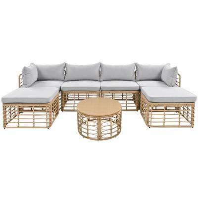 YOOCOZZ  7-Piece Outdoor Rattan Sectional Sofa Sets with Thick Cushions