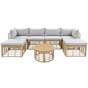 YOOCOZZ  7-Piece Outdoor Rattan Sectional Sofa Sets with Thick Cushions - 1 of 4