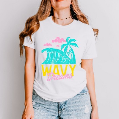 Simply Sage Market Wavy Dreams Short Sleeve Tee - XS - White