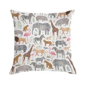African Animals Pillow Covers 18x18 Decorative Throw Pillows Soft Square Cushion Covers for Couch Sofa Bedroom - 1 of 1