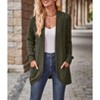 Coolmee Women's Long Cardigan Lightweight Sweater Open Front Long Sleeve Outfits with Pockets - 2 of 4