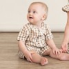 Makemake Organics Organic Short Bubble Romper - Brown Chequered , 6-12 Months - 3 of 4