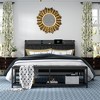 VECELO Full/Queen Size Upholstered Bed Frame with Storage End of Bed Bench, Platform Bed with Headboard & Charging Station, Black - 3 of 4
