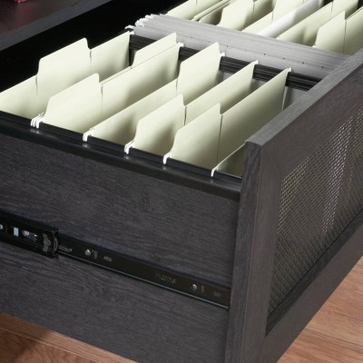 Raven Oak Engineered Wood Credenza with Rattan Inserts