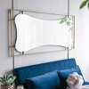 Minimalist Novelty Antique Irregular Mirrors, Gold Framed Rectangular Mirror, Decorative Wall Mirror, Asymmetrical Vintage Accent Mirror-The Pop Home - 3 of 4