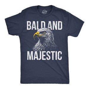 Mens Funny T Shirts Bald and Majestic Sarcastic Eagle Graphic Novelty Tee for Men - Crazy Dog Men's T Shirt - 1 of 4