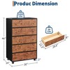 5 Drawers Dresser, 46" Tall Modern Chest of Drawers with Natural Texture, Curved Profile Design, Dresser TV Stand - 2 of 4