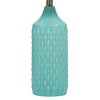 Cresswell Lighting 26.5" Quilted Ceramic Table Lamp with Natural Linen Drum Shade Aqua Blue: ETL Listed, Modern Design - image 3 of 4