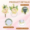 Unique Bargains Rose Wrist Corsage and Boutonnieres Fabric Adjustable Artificial Flowers 4 Pcs - 3 of 4