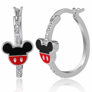 Disney Mickey Mouse Cubic Zirconia Hoop Earrings - 1 of 4
