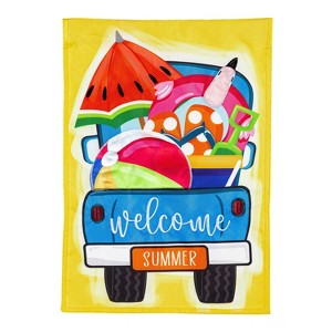 Welcome Summer Truck Garden Applique Flag - 1 of 2