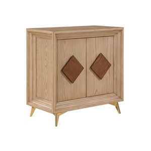 Treasure Trove Accents 2 Door Cabinet Sherwood Wheat Brown: Elegant Diamond Hardware, No Assembly Required, Pine & MDF - 1 of 4