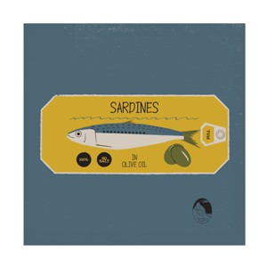 Canvas Wall Art - Vision Grasp Art 'Sardines' Wall Art for Living Room, Bedroom, or Office Décor by Trademark Fine Art - 14 x 14 Inches - 1 of 4
