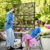 Outsunny Metal Outdoor Privacy Screen, Decorative Privacy Fence Screen, Outdoor Divider with Leaf Motif for Patio, 6.5' - 3 of 4