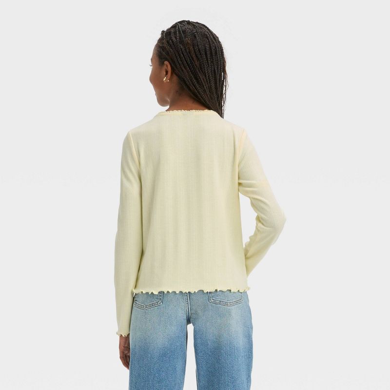 Girls' Long Sleeve Lace Trim T-Shirt - art class™, 3 of 7