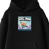 Dog Man Running Across Cityscape Youth Black Long Sleeve Hooded Sweatshirt - 2 of 3