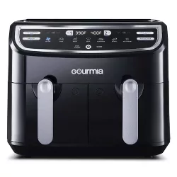 Gourmia 9-Quart Dual Basket Digital Air Fryer, with 7 Functions, Smart Finish and Match Cook