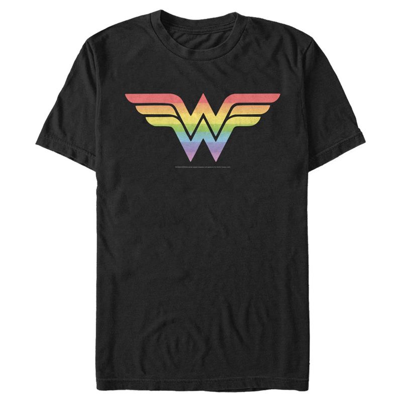 Men's Wonder Woman Rainbow Classic Logo T-Shirt, 1 of 6