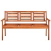 vidaXL Bench Beige Cushion, Natural Wood Solid Eucalyptus Wood 59.1 in - 3 of 4