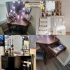 Corner Vanity and Stool, Corner Vanity Desk with Mirror and Lights, Corner Makeup Vanity with Power Outlet - 4 of 4