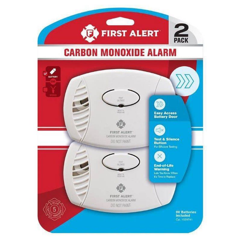 First Alert 2pk CO400CN2 Battery Powered Carbon Monoxide Detector, 1 of 13