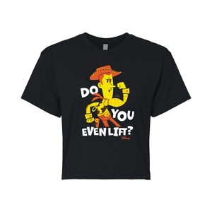 Women's - Disney - Do You Even Lift Cropped Graphic T-Shirt - 1 of 4