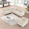 3-Piece Velvet Sofa Sets Contemporary Home Theater Seating Upholstered Couch Set for Living Room - Morden Fort - 4 of 4