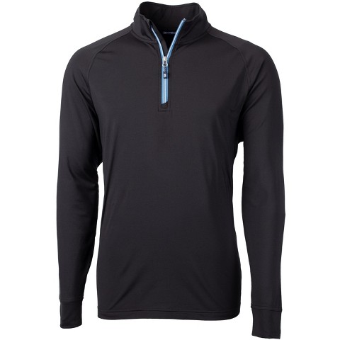 Cutter & Buck Adapt Eco Knit Stretch Recycled Mens Big and Tall Quarter Zip Pullover - Tour Blue - XLT