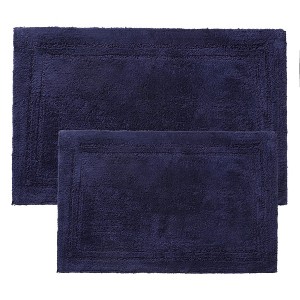 Non-Slip Machine Washable Solid Cotton 2 Piece Bathroom Rug Set by Blue Nile Mills - 1 of 4