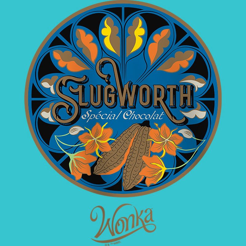 Girl's Wonka Slugworth Chocolate Logo T-Shirt, 2 of 5