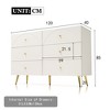 Homy Casa 6-Drawer Storage Dresser with Arched Front Design for Bedroom, Living Room, or Entryway, White - 3 of 4