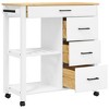 vidaXL Kitchen Trolley MONZA 33.1 in.x15.7 in.x35.4 in. Solid Wood Pine - 4 of 4