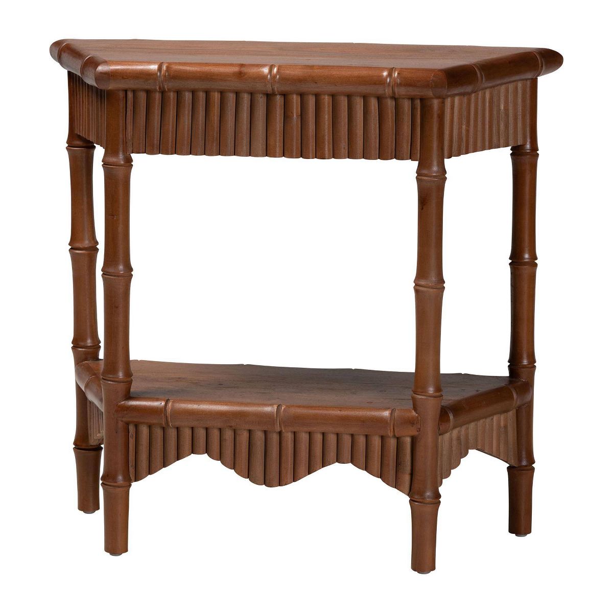 bali & pari 33.9" Alessa Mahogany Wood Console Table Brown